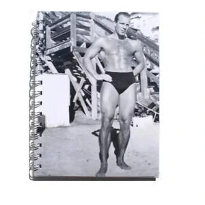Body Building Beefcake 1950s Notes Journal College Ruled Spiral Notebook 6"X8"
